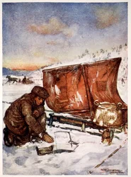 Fiske genom isen på Christiania Fjord, 1905